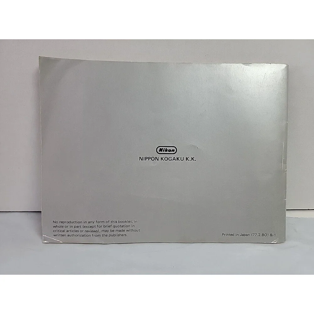 Vintage Nikon EL2 Instruction Manual 1977 Nippon Kogaku 35mm Film Camera Booklet